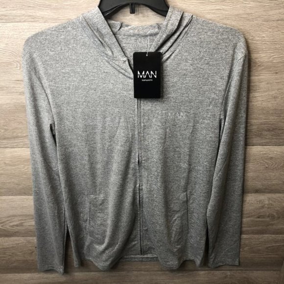 Boohoo Man Med Active Muscle Fit Marl Zip Hoodie - Picture 4 of 9